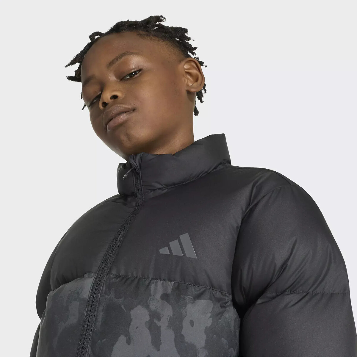Camo print padded jacket without hood black, ADIDAS SPORTSWEAR