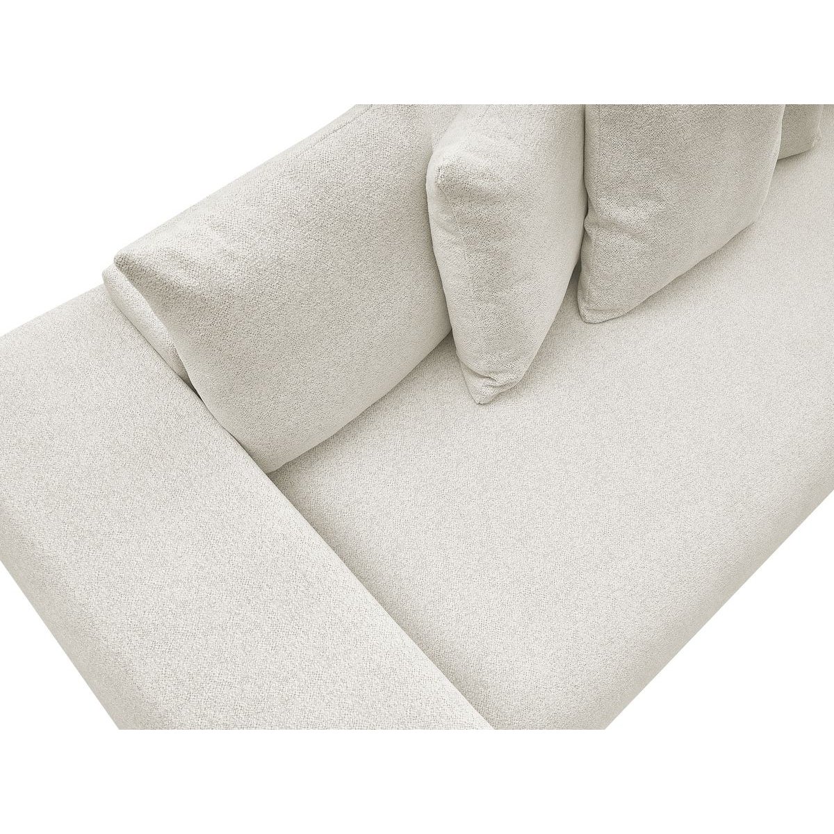 Canapé droit convertible 3 places en tissu chiné, VOLTAIRE blanc, BOBOCHIC