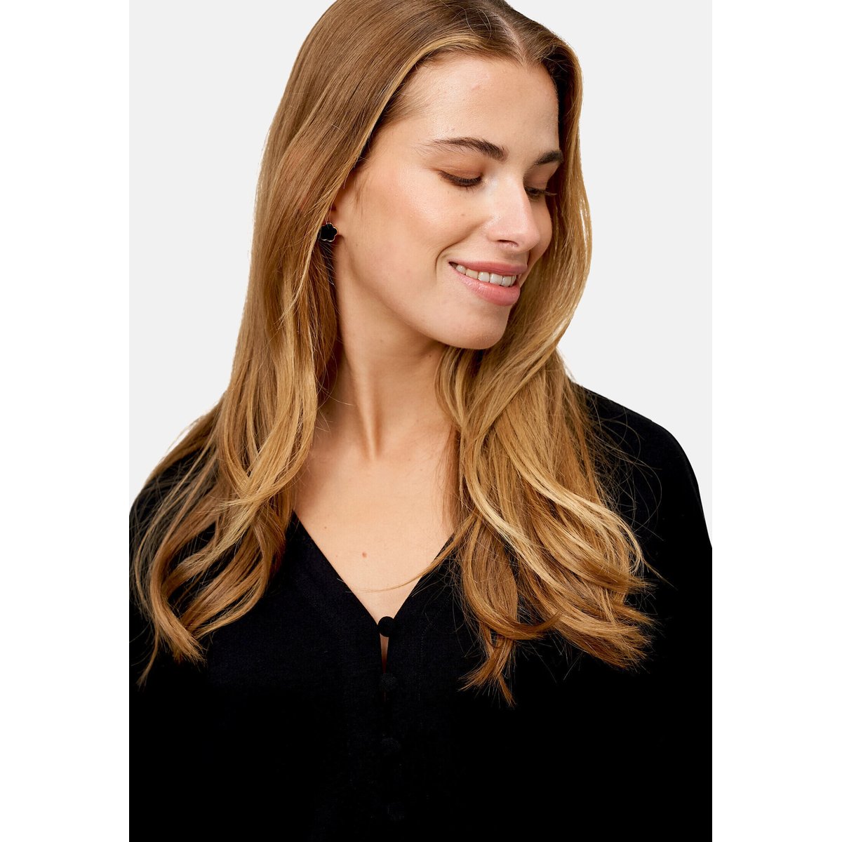 Sweat-shirt à patte de boutonnage black beauty, ZERO