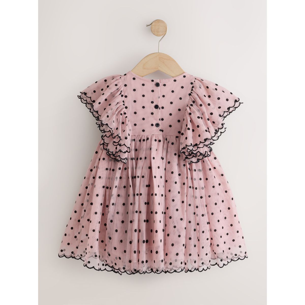 Robe grandes occasions avec manches à volants tache rose pastel, NEXT