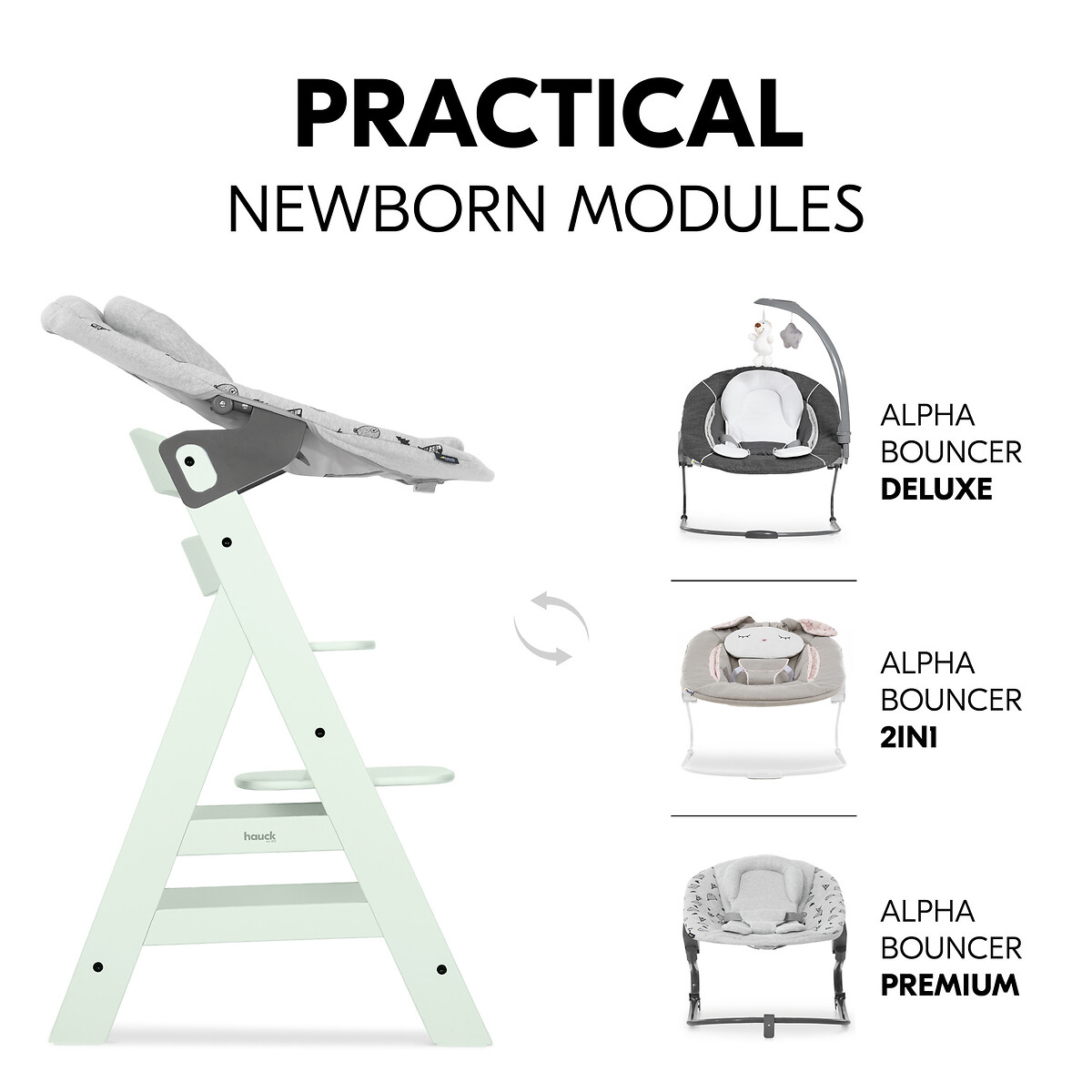 Alpha+ Wooden Highchair - Mint mint, HAUCK
