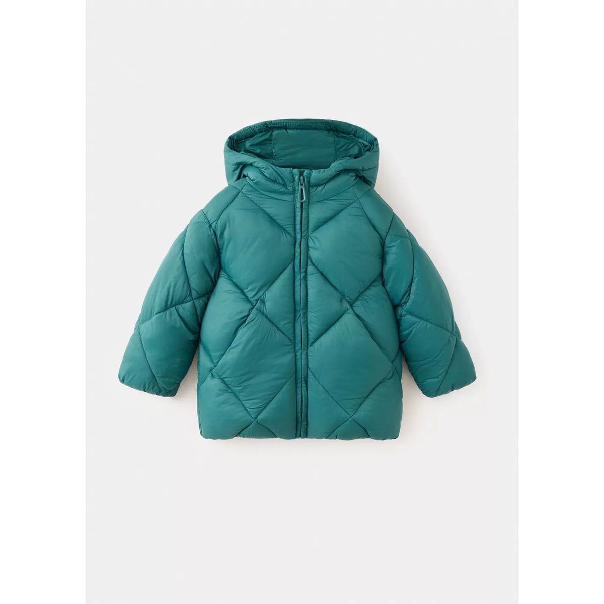 Anorak matelassé à capuche vert forêt, MANGO BABY