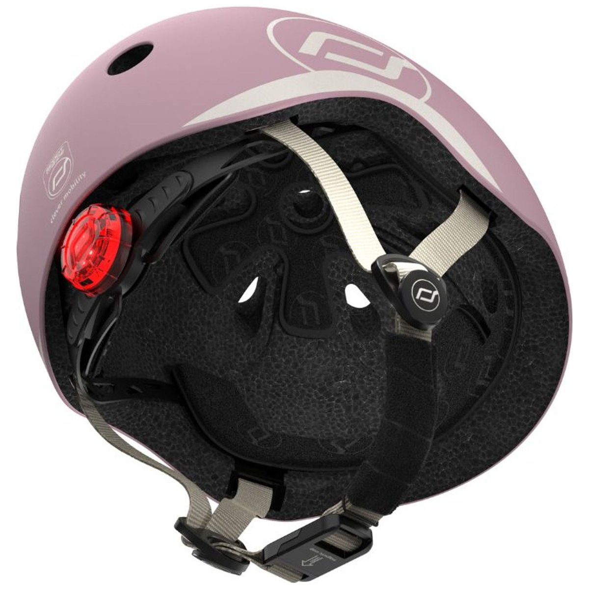 Casque rose, gris, blanc, SCOOT AND RIDE