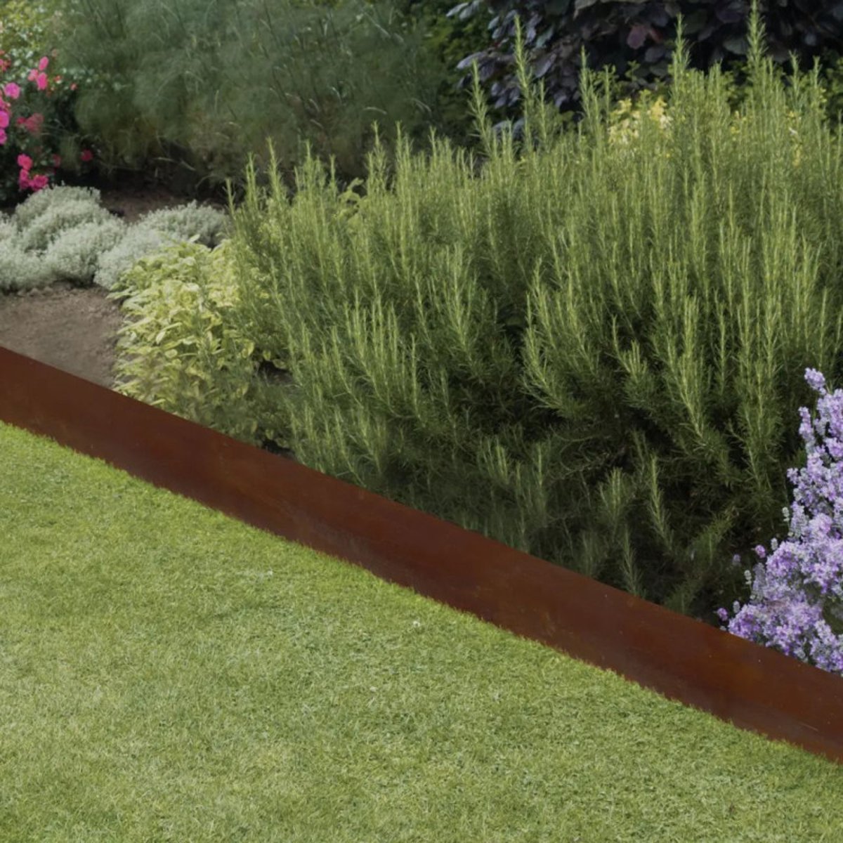 Bordure jardin acier rouillé 105x22cm couleur unique, ESSCHERT DESIGN