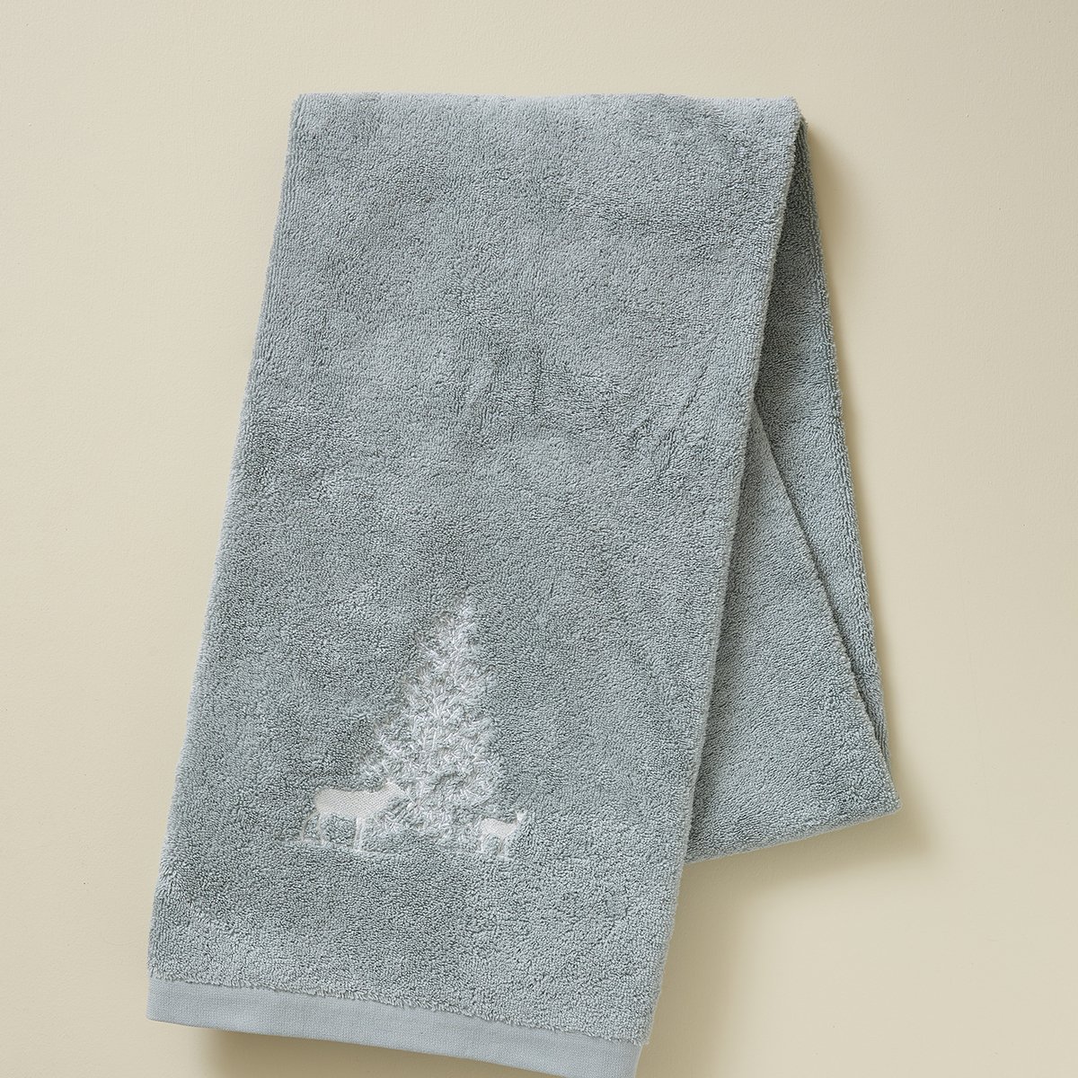 Drap de douche TRESOR DES FORETS gris perle, SYLVIE THIRIEZ