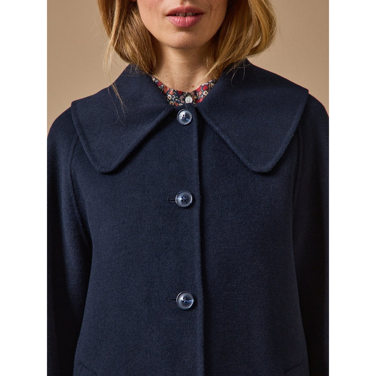 Manteau lainage double face encre, CYRILLUS