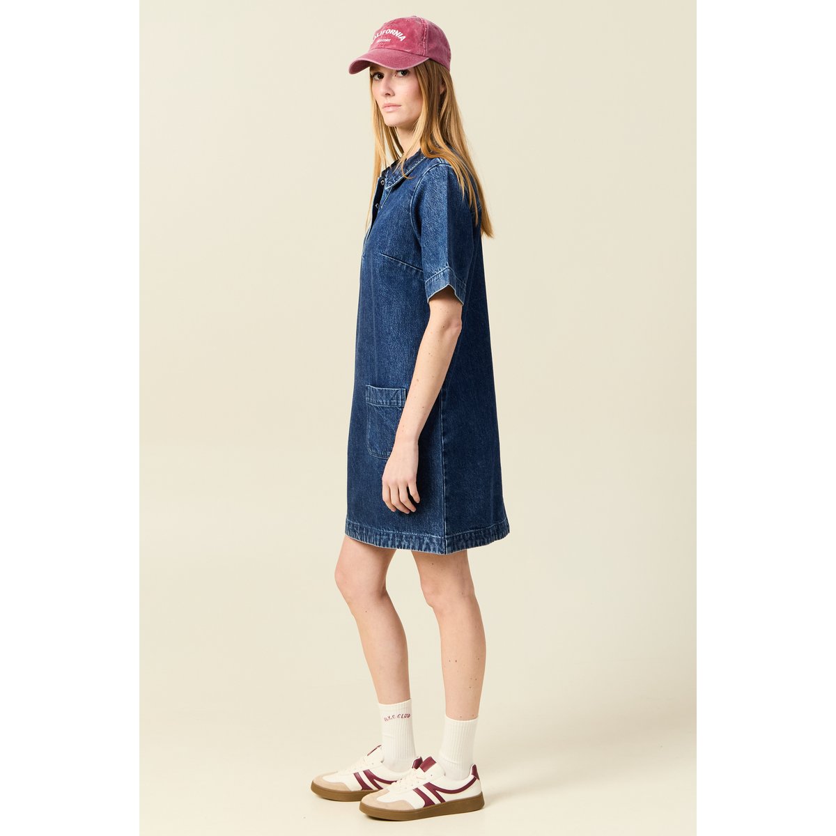 Robe jeans manches courtes denim stone, BONOBO