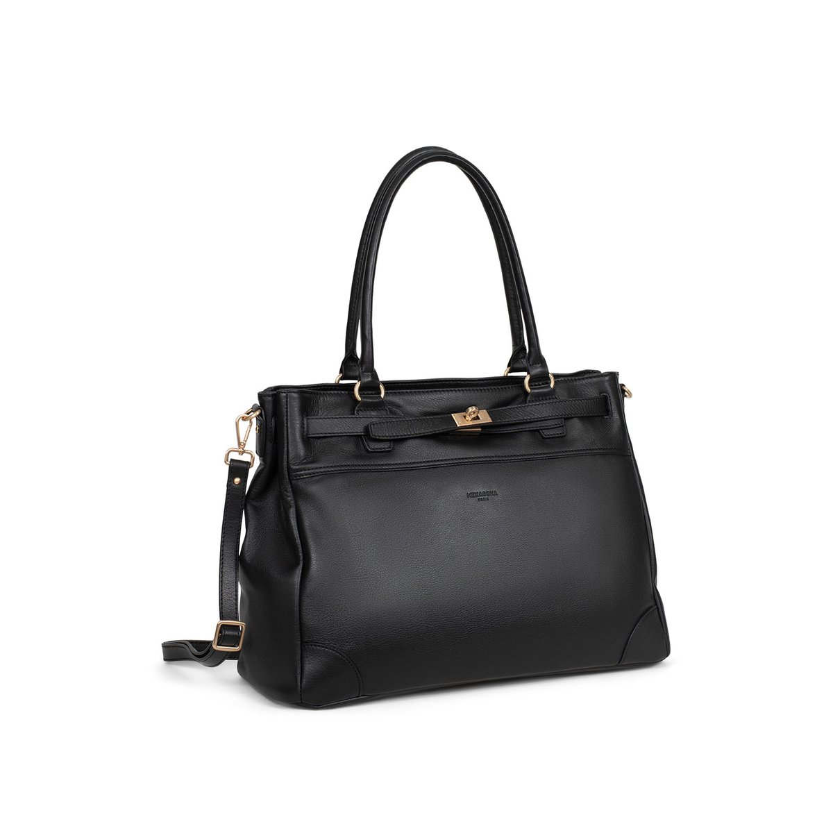 Sac cabas porté épaule TAIMA noir, HEXAGONA