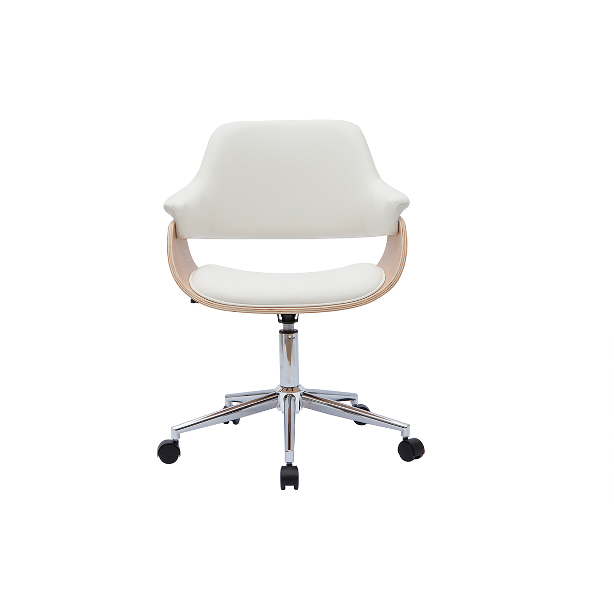 Chaise de bureau à roulettes design HANSEN blanc, MILIBOO