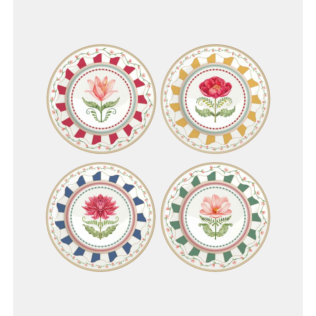 Coffret de 4 assiettes multicolore, EASY LIFE