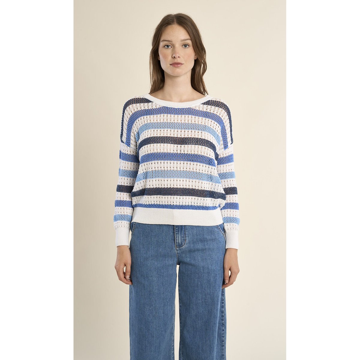 Pull rayé manches longues bleu, MOLLY BRACKEN