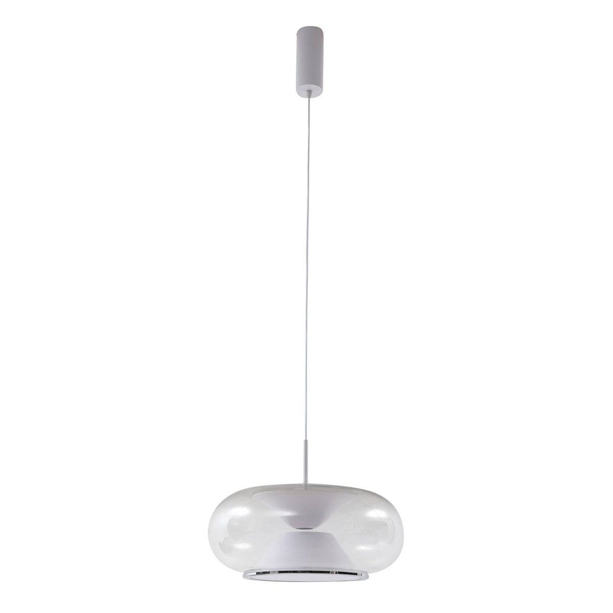 Suspension en verre moderneLED, Orasa blanc, clair, LUCANDE