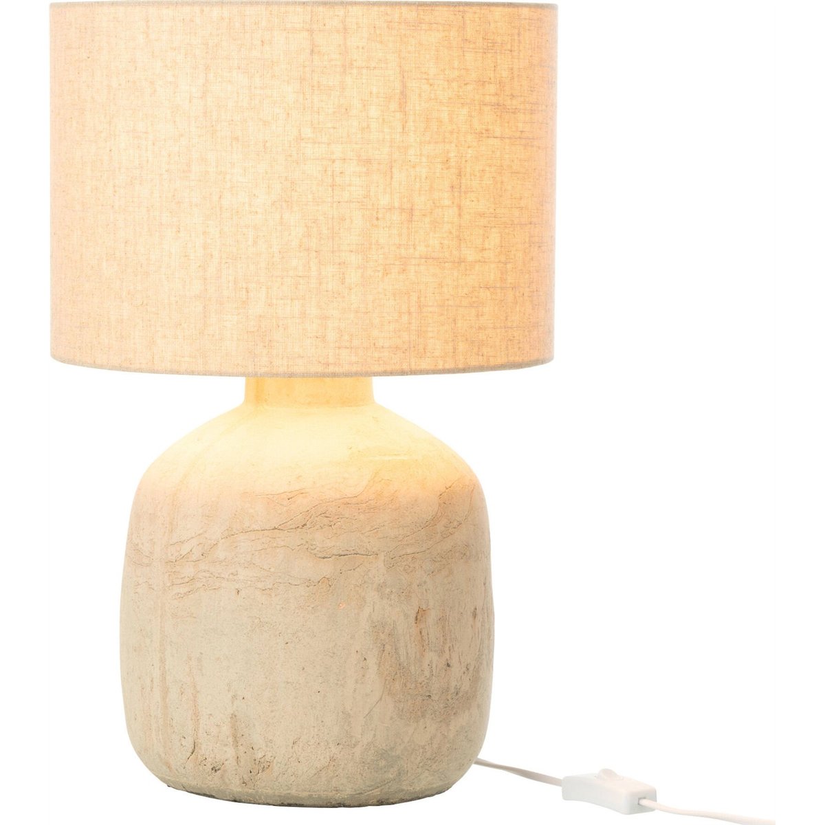 Lampe ronde en terre cuite pour salon beige naturel terre cuite, RECOLLECTION