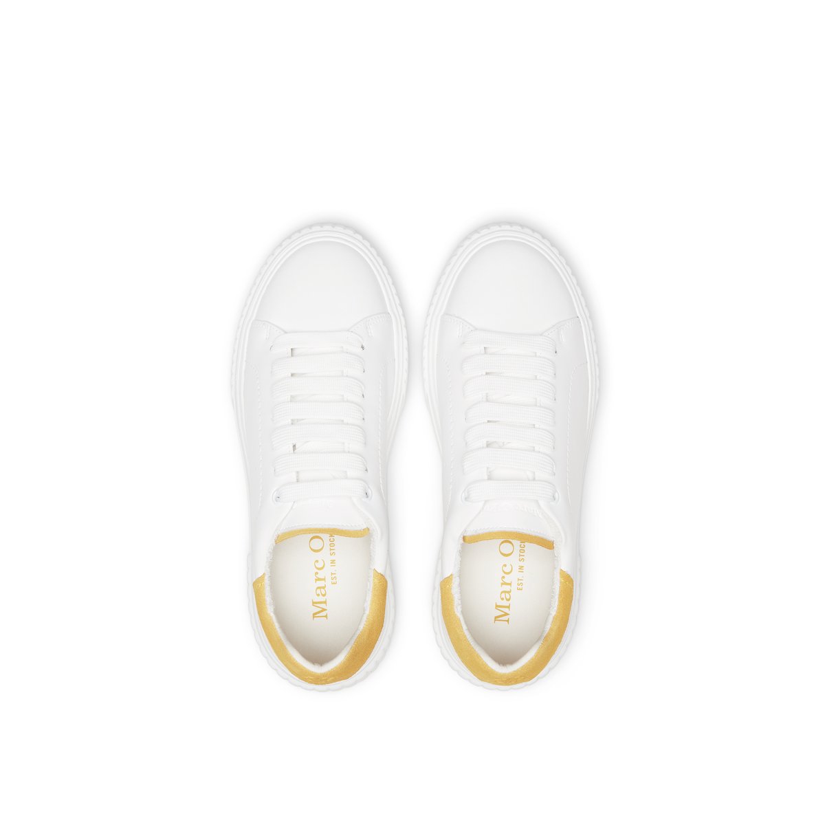 Baskets en cuir de vache jaune moyen, MARC O'POLO