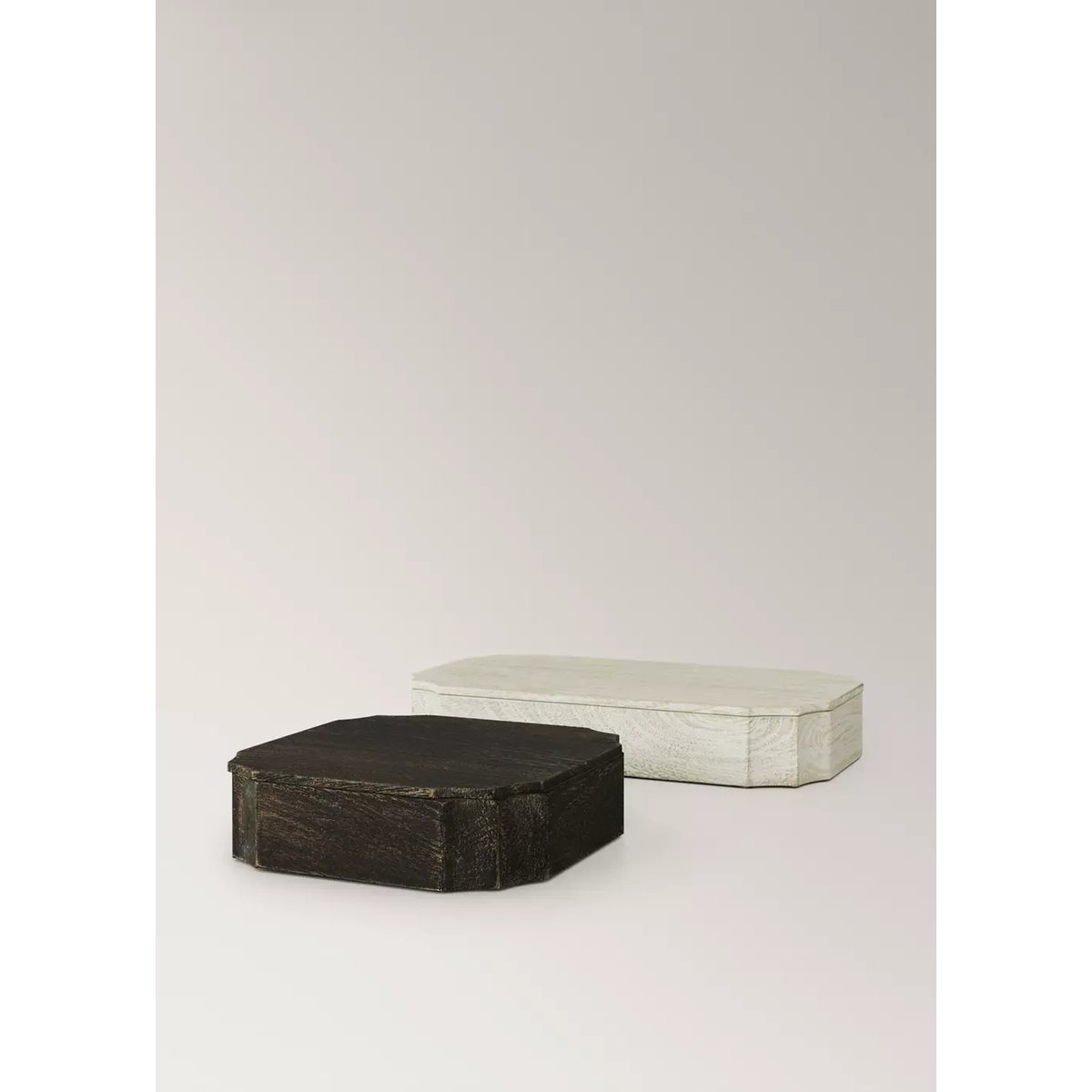 Petite boîte carrée en bois marron, MANGO HOME