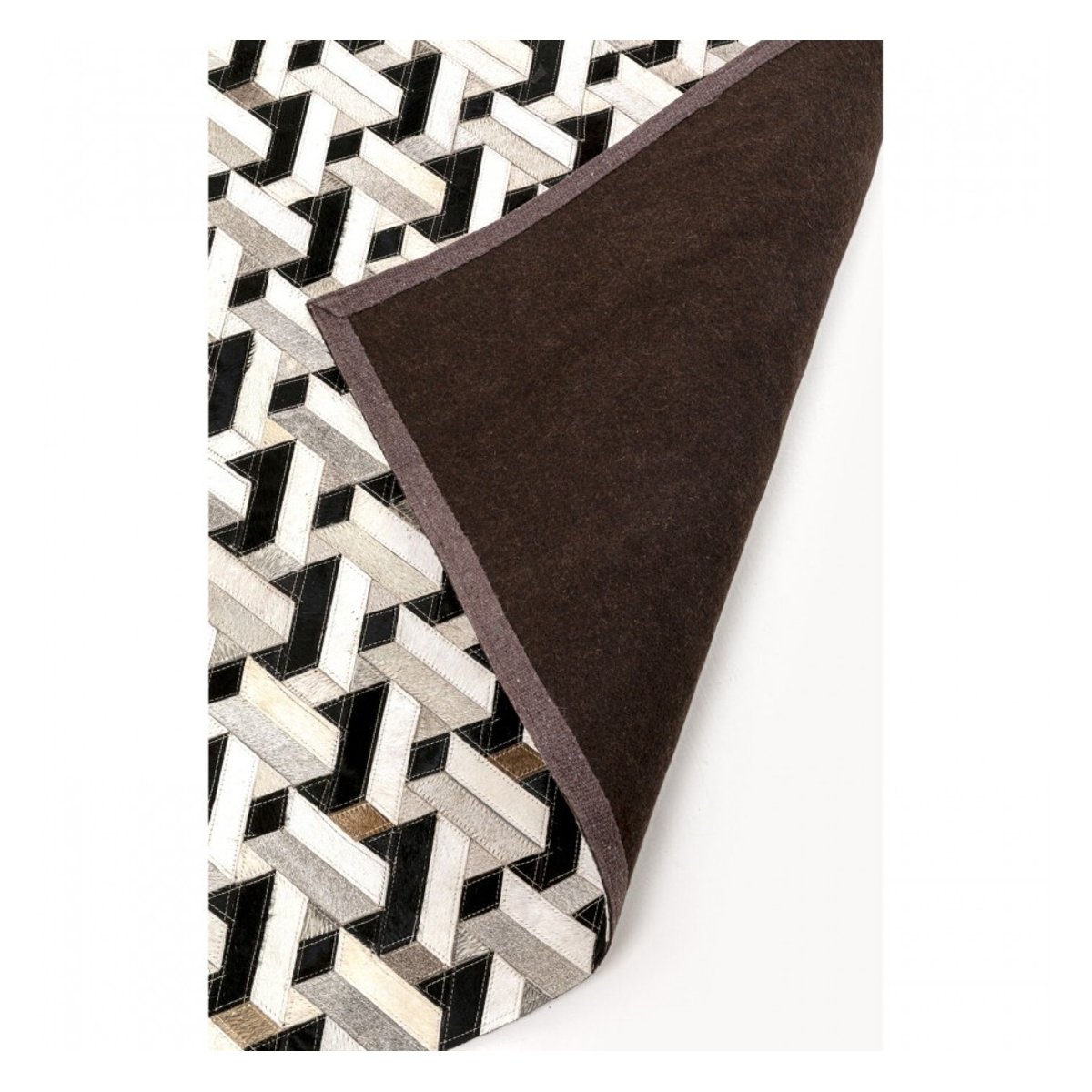 Tapis en cuir motifs géométriques, MAZE couleur unique, KARE DESIGN