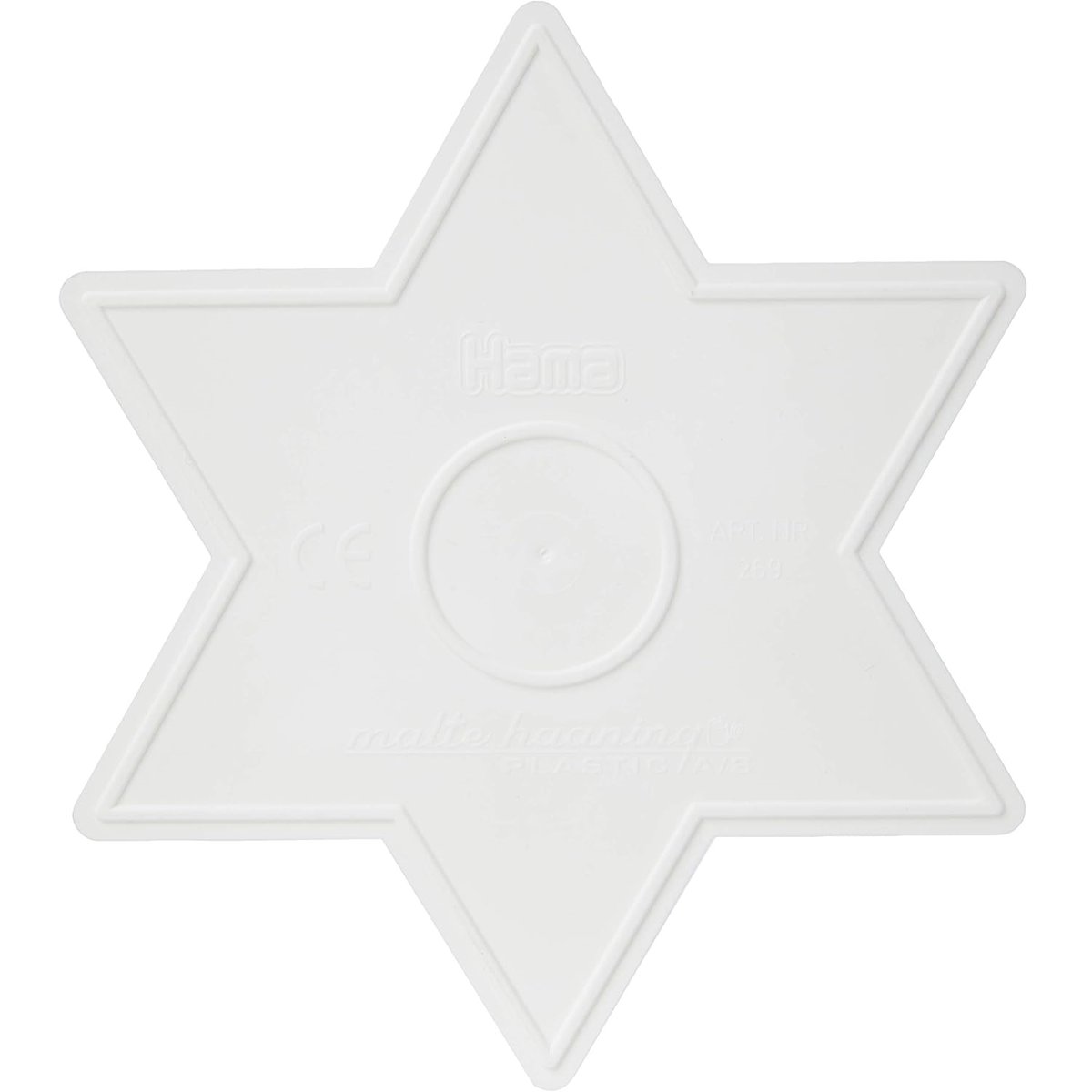 Plaque grande étoile perles plastique Midi blanc, HAMA