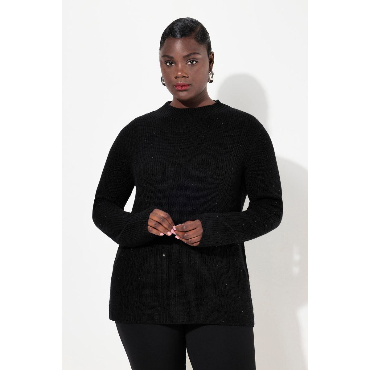 Pull en laine mélangée noir, ULLA POPKEN