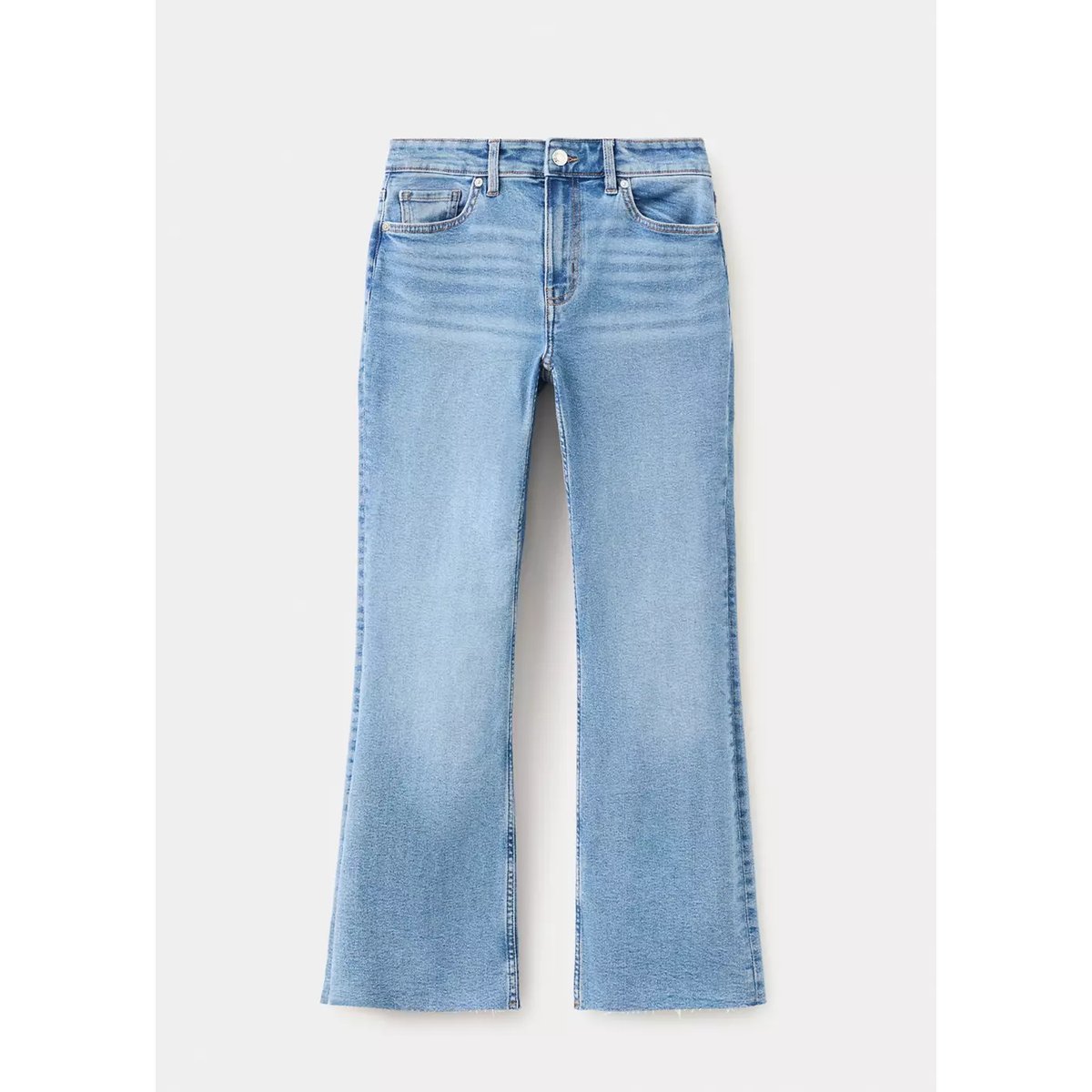 Jean Sienna flare crop bleu moyen, MANGO