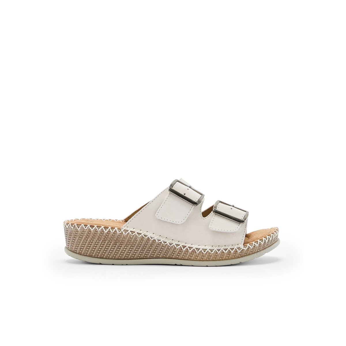 Mules ouverture totale par scratchs beige, PEDICONFORT