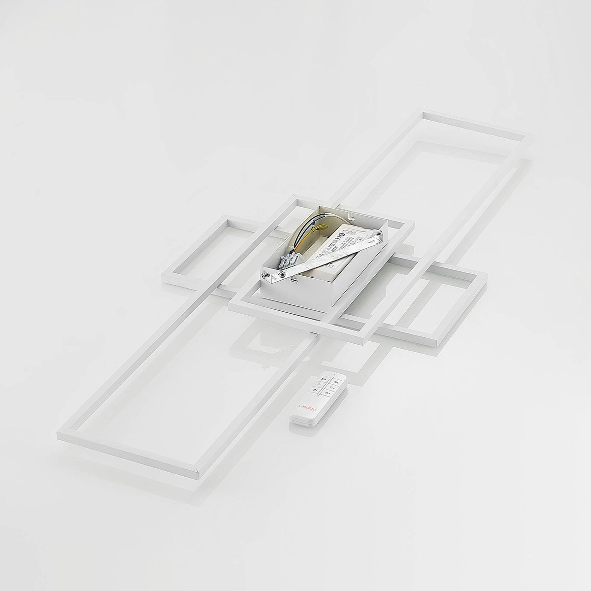 Plafonnier en métal moderneLED, Caitilin blanc mat, LINDBY