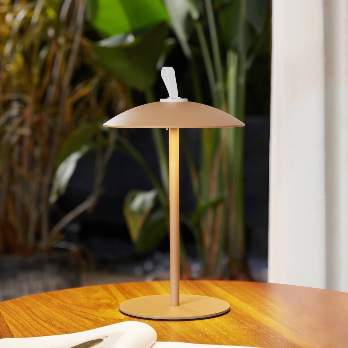 Luminaire de terrasse en métal moderneLED brun café, blanc, LINDBY