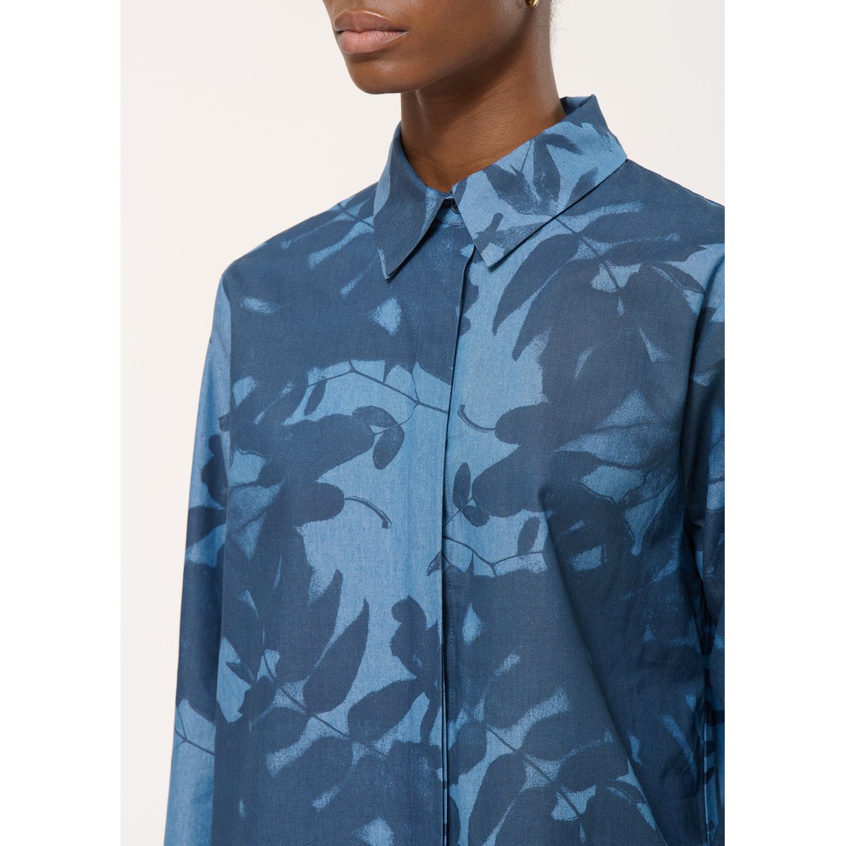 Chemise oversize imprimée navy/denim, HUMILITY