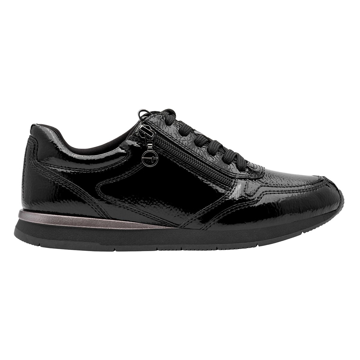 Sapatilhas com fecho preto envernizado, TAMARIS