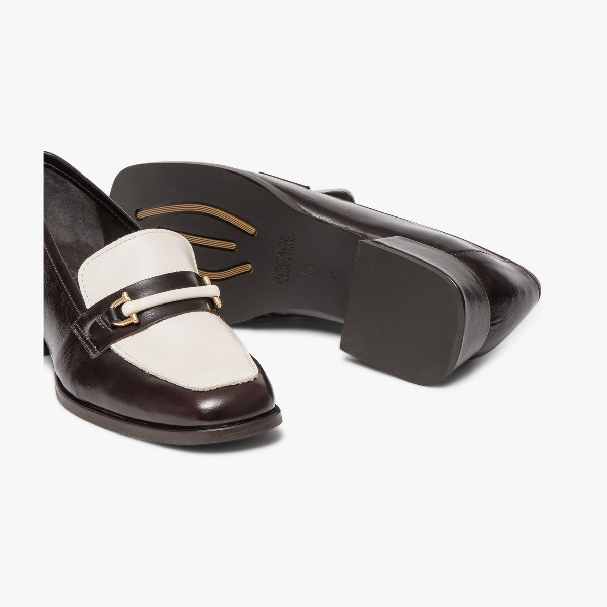 Mocassin en cuir ABIGAIL marron marron fonce, BOCAGE