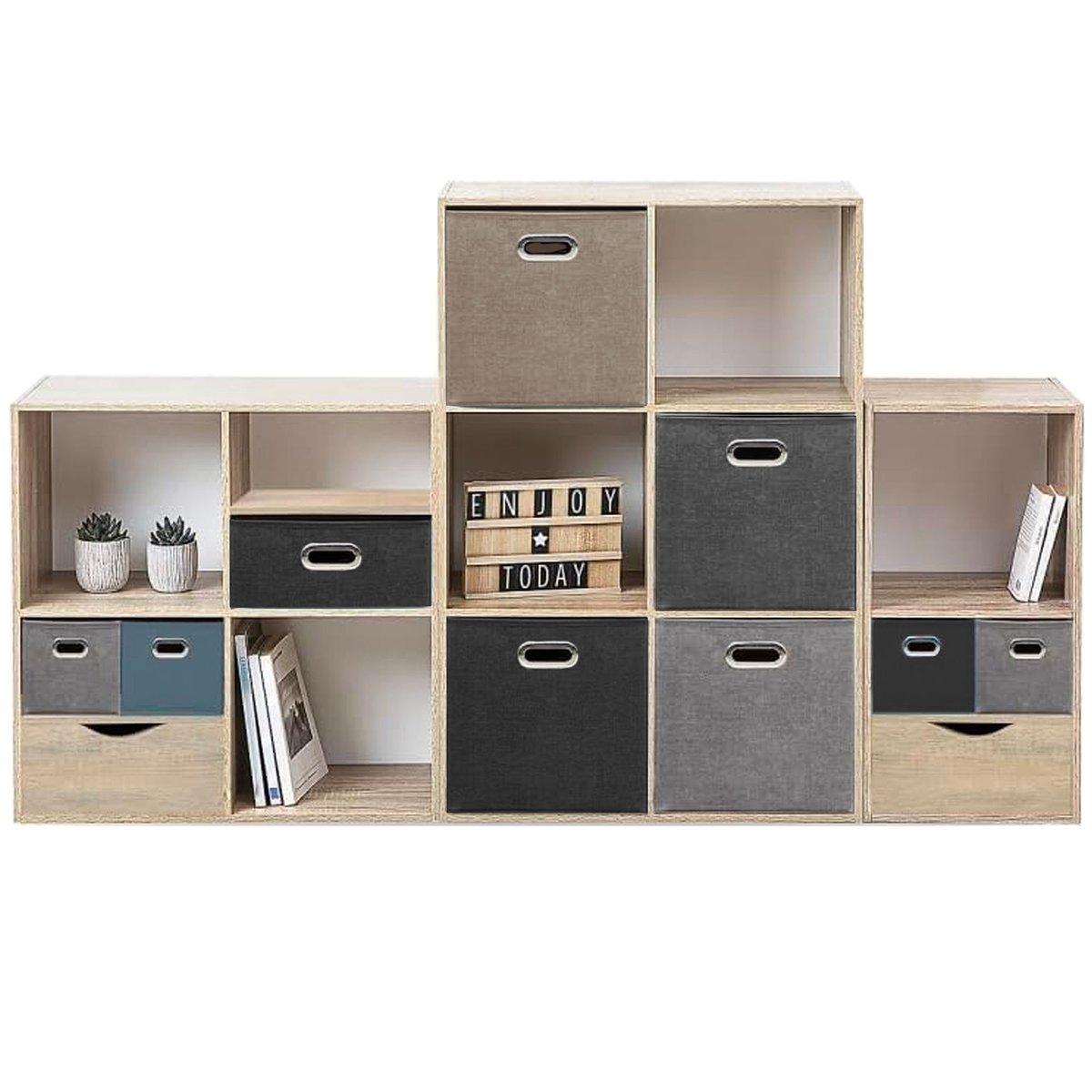 Panier de rangement cube gris 31x31x31cm gris, WADIGA