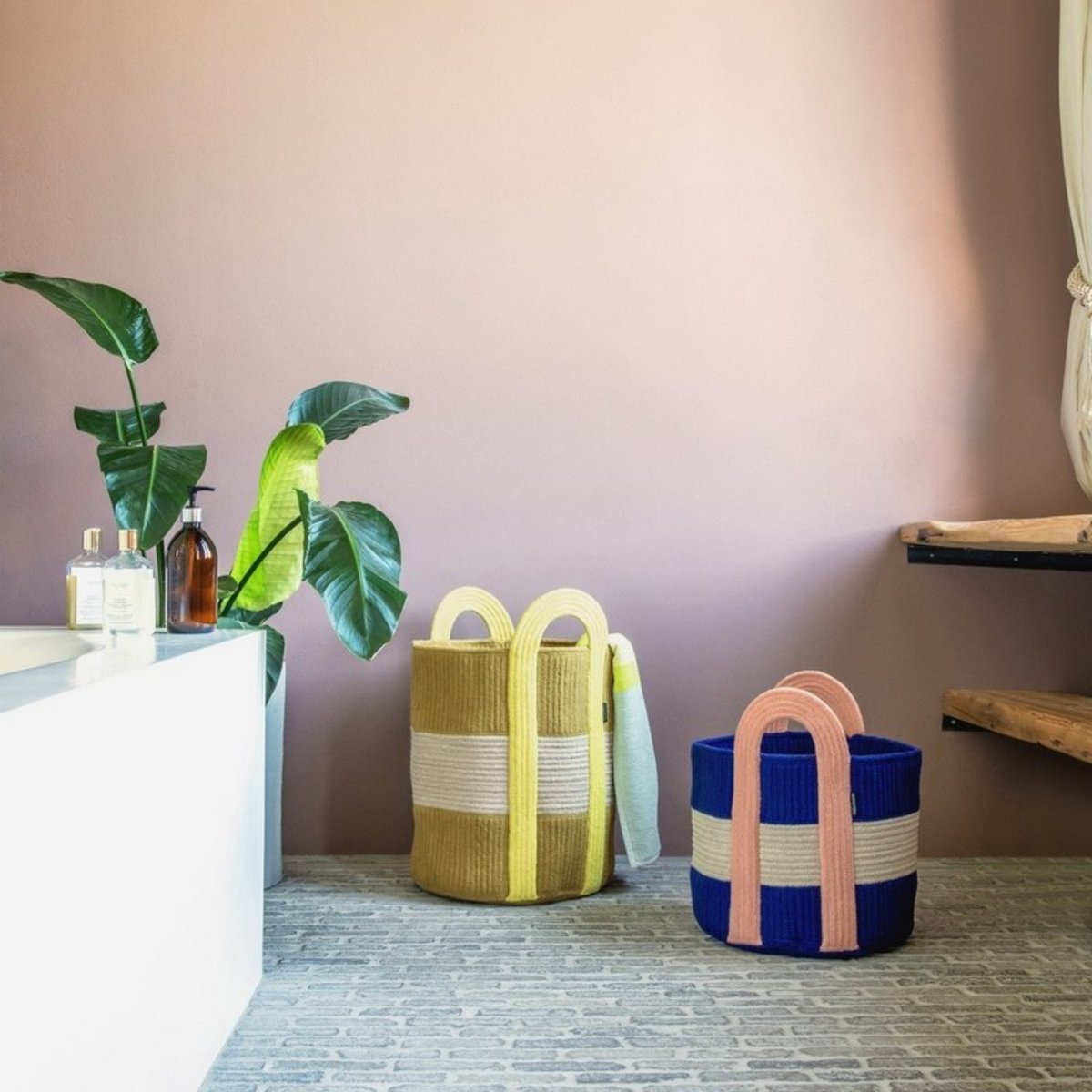 Grand panier design coton Colombo vert, REMEMBER