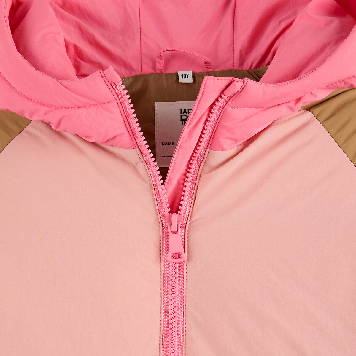 Doudoune chaude à capuche color block rose/camel, LA REDOUTE COLLECTIONS