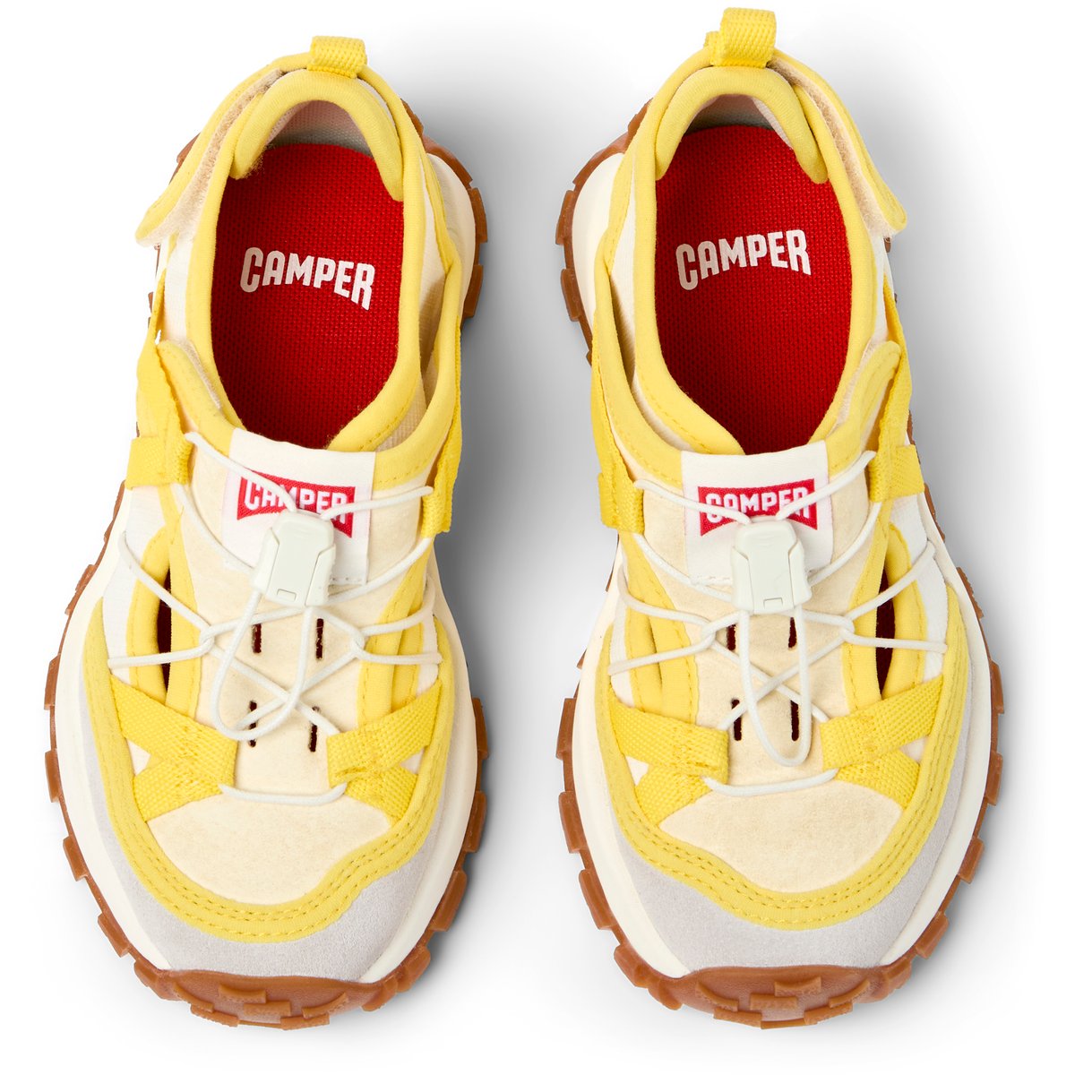 Baskets Cuir DRIFT TRAIL blanc jaune, CAMPER