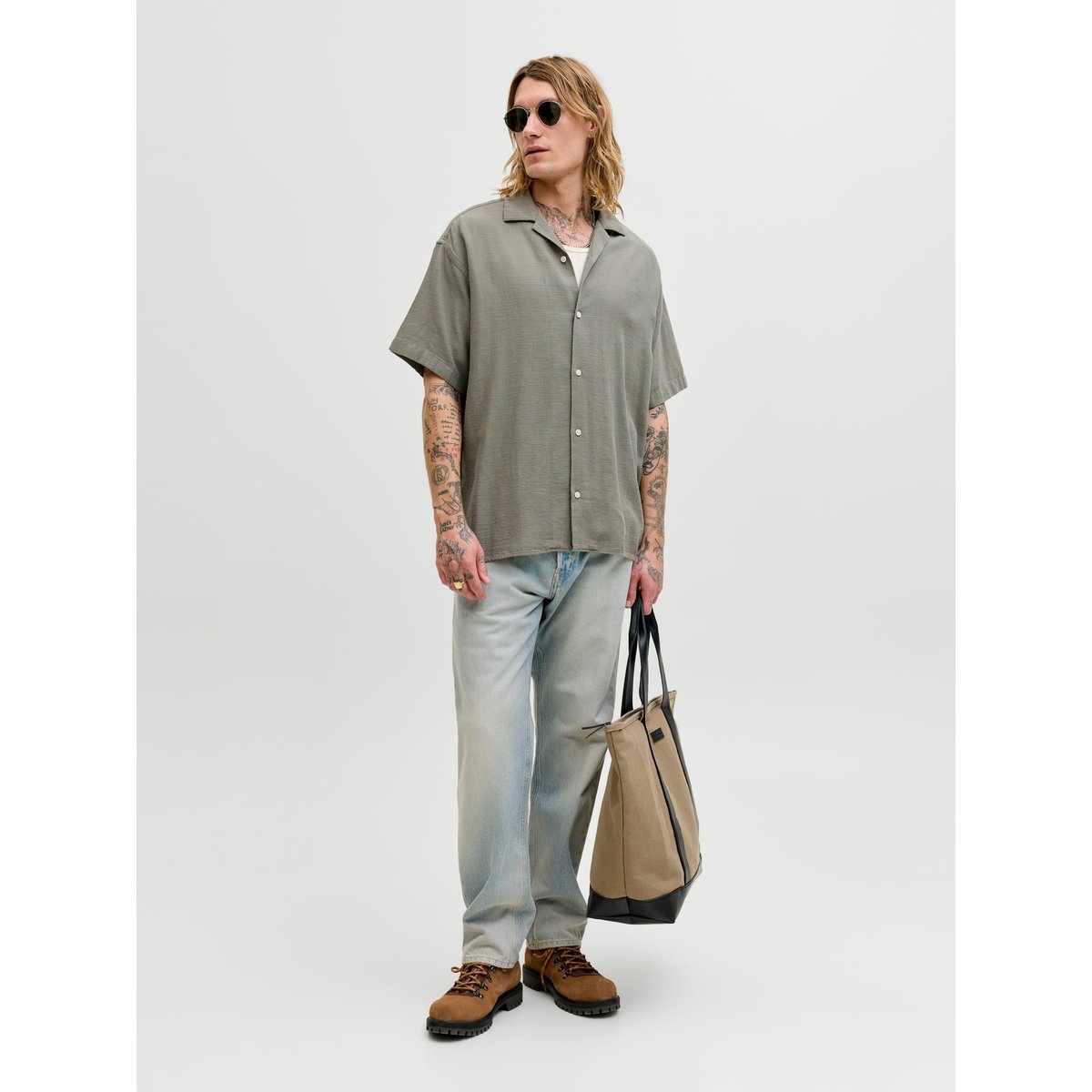 Chemise De Vacances grise - vetiver 1, JACK & JONES
