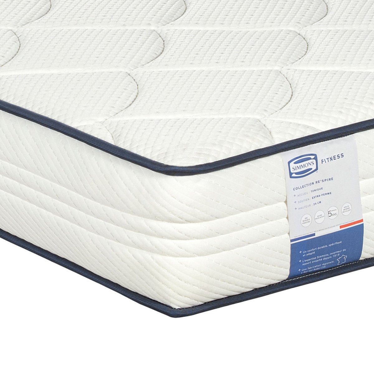Matelas 100% ressorts, accueil ferme- FITNESS couleur unique, SIMMONS
