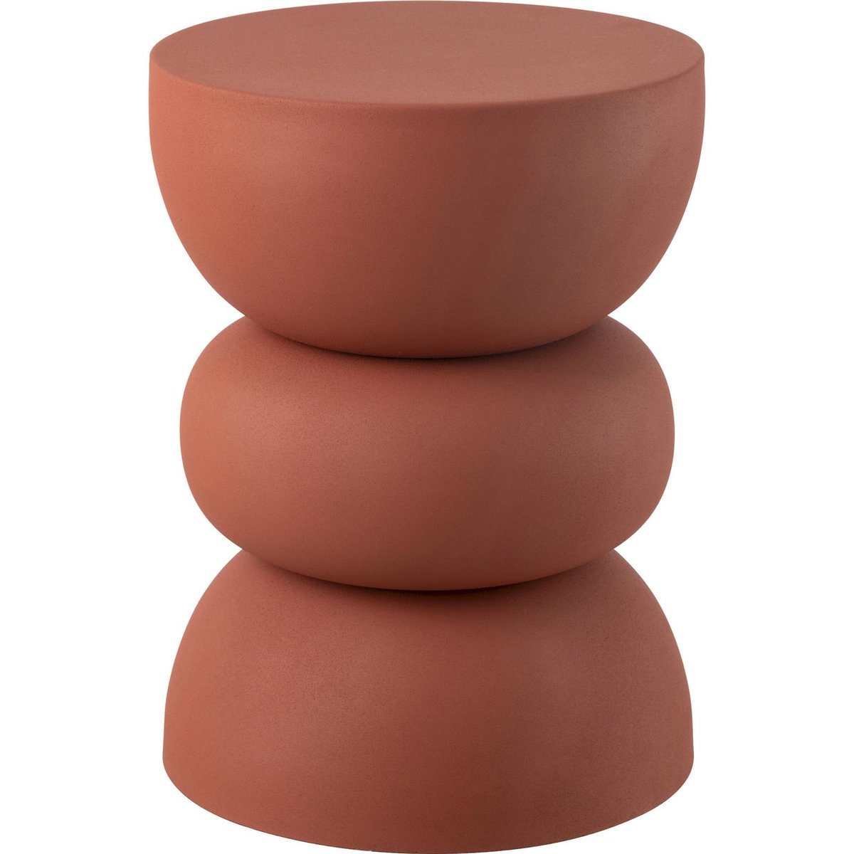 Table d'appoint ronde en fer orange rouille mat, RECOLLECTION