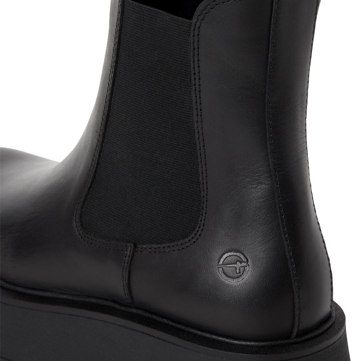 Bottine Chelsea en cuir noir cuir, TAMARIS