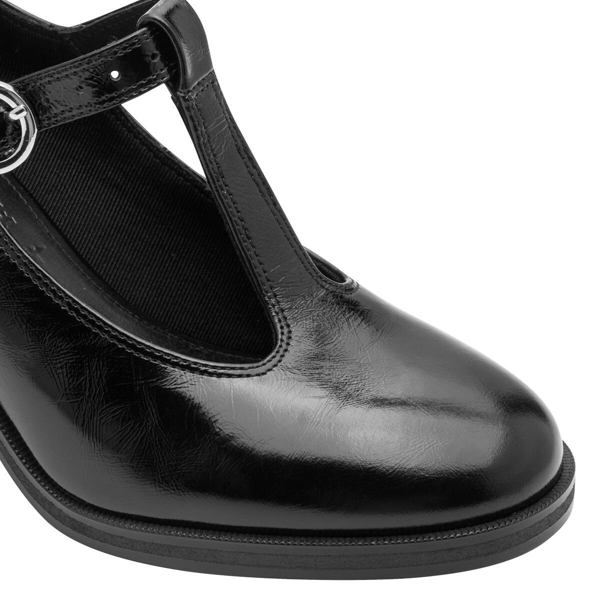 Chaussures salomé en cuir à talons noir, TAMARIS