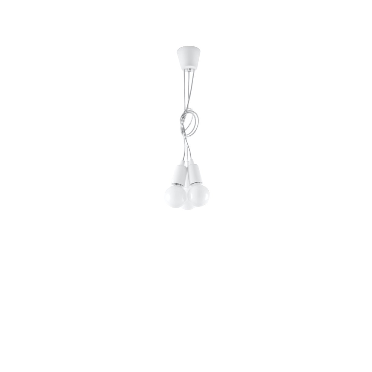 Suspension PVC Blanc E27 3 Diego blanc, EDEN