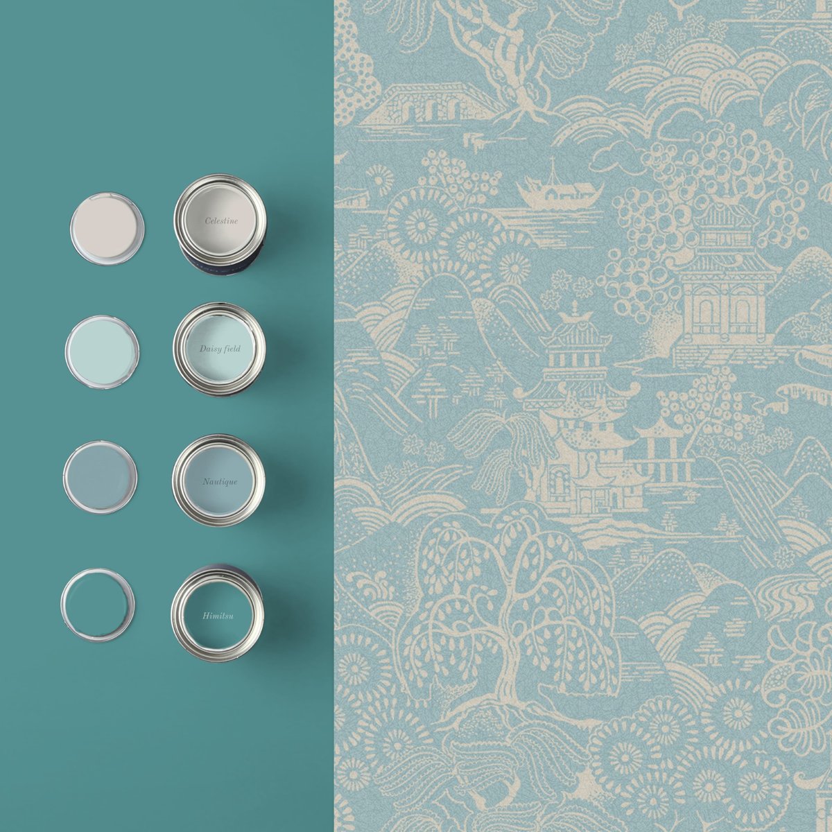 Papier peint Basuto Duck Egg vert, GRAHAM ET BROWN