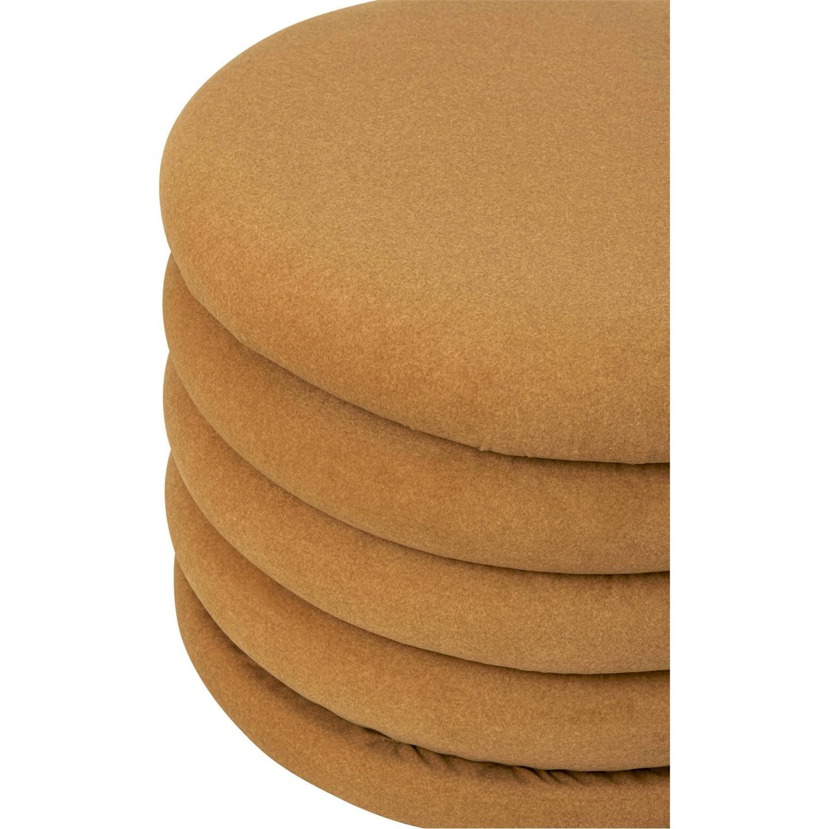 Pouf rond en tissu ocre, RECOLLECTION