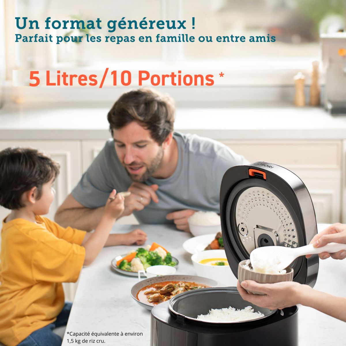 Cuiseur riz KOSP0020EUN Multi-cooker,Noir,  5 L couleur unique, COSORI