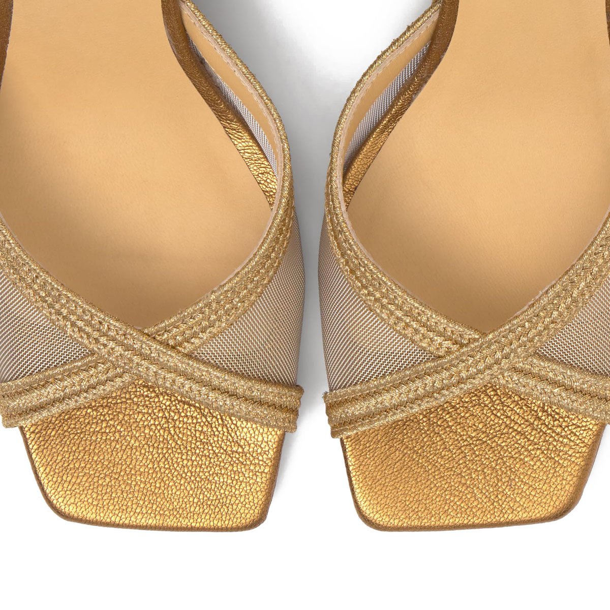 Sandales compensées slingback tressé BETTY doré, CASTANER