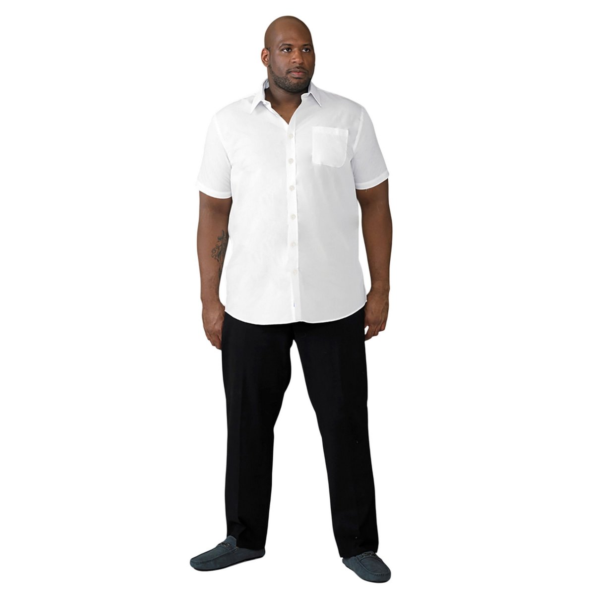 Chemise manches courtes grande taille DELMAR blanc, DUKE