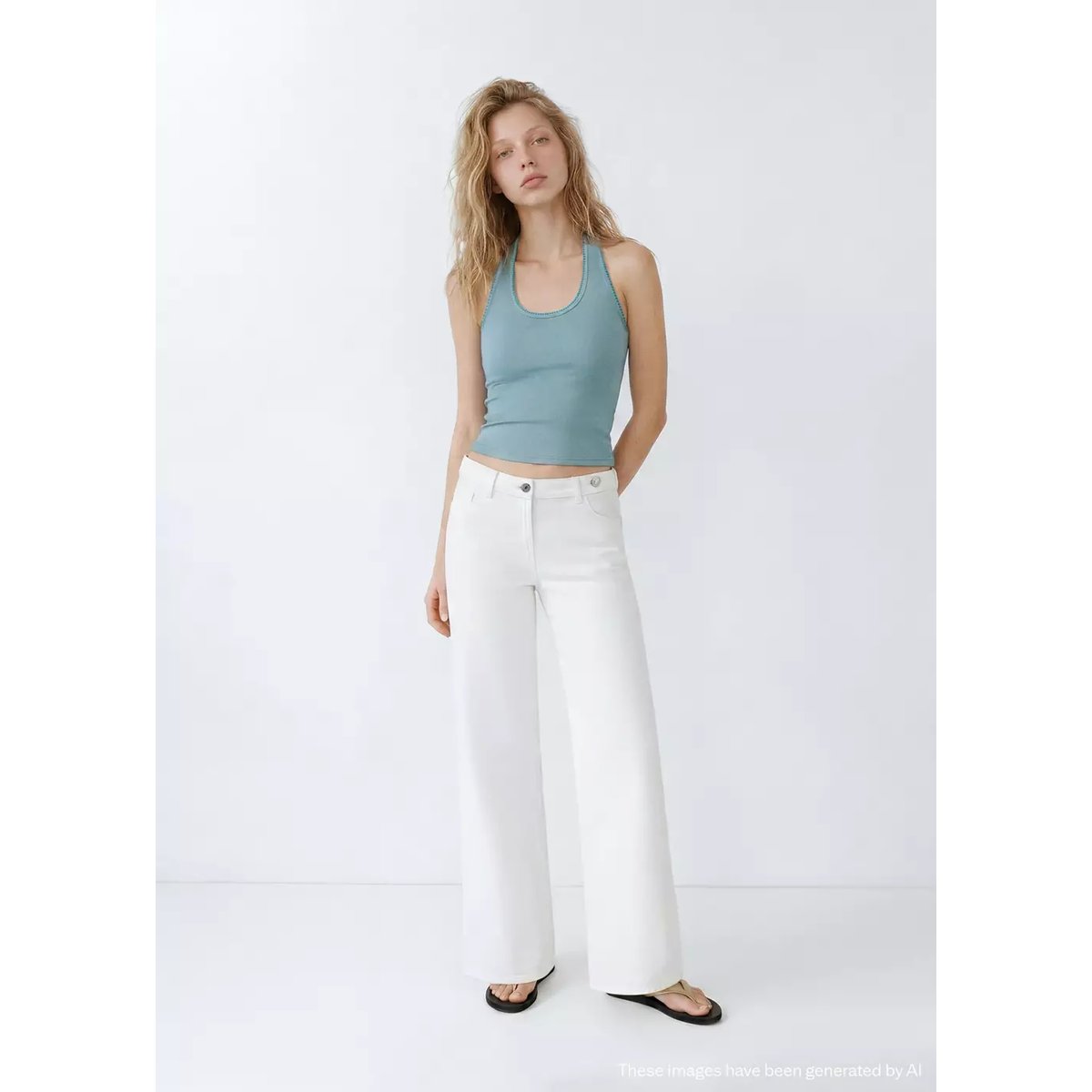 Top dos-nu avec détails brodés turquoise, MANGO TEEN