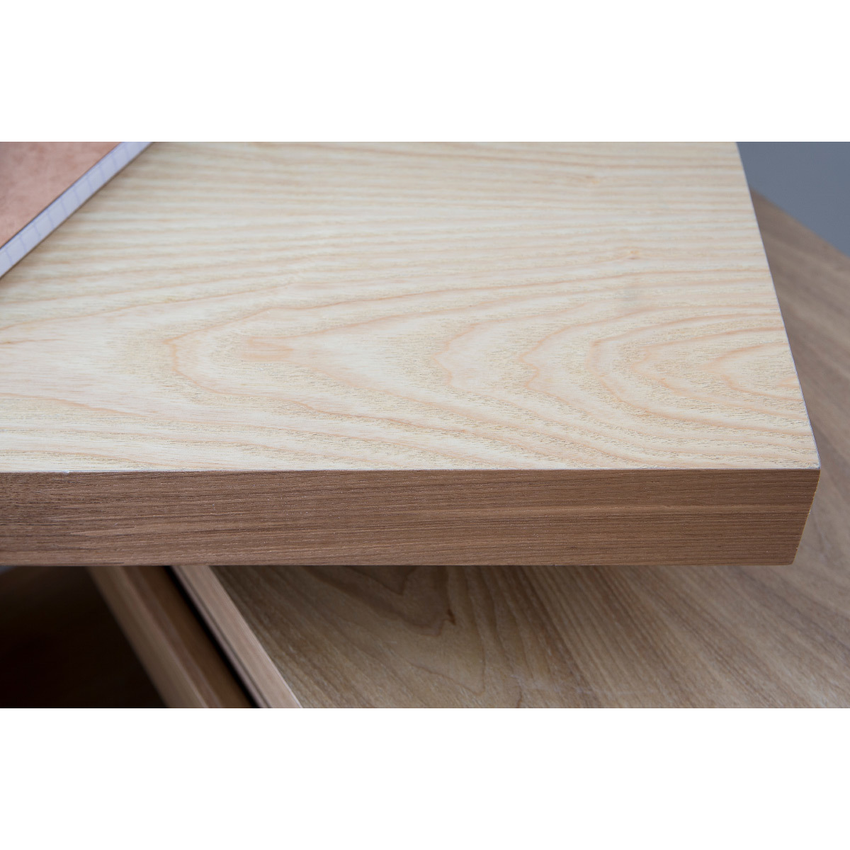 Bureau modulable design avec rangements 2 tiroirs bois clair L140-218 cm MAX marron clair, MILIBOO