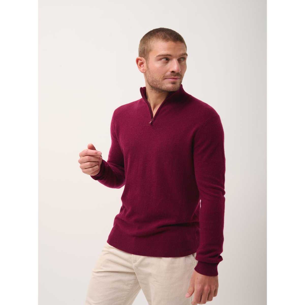 Pull Camionneur Bordeaux Bradley bordeaux, JUST CASHMERE
