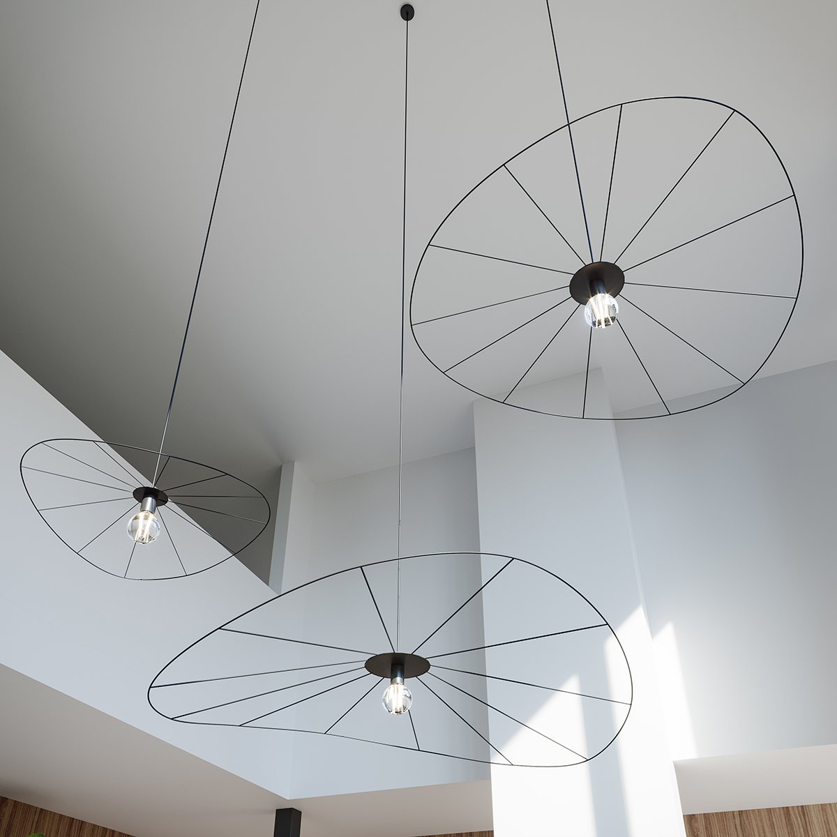 Suspension Acier Noir E27 1 Eskola noir, EDEN