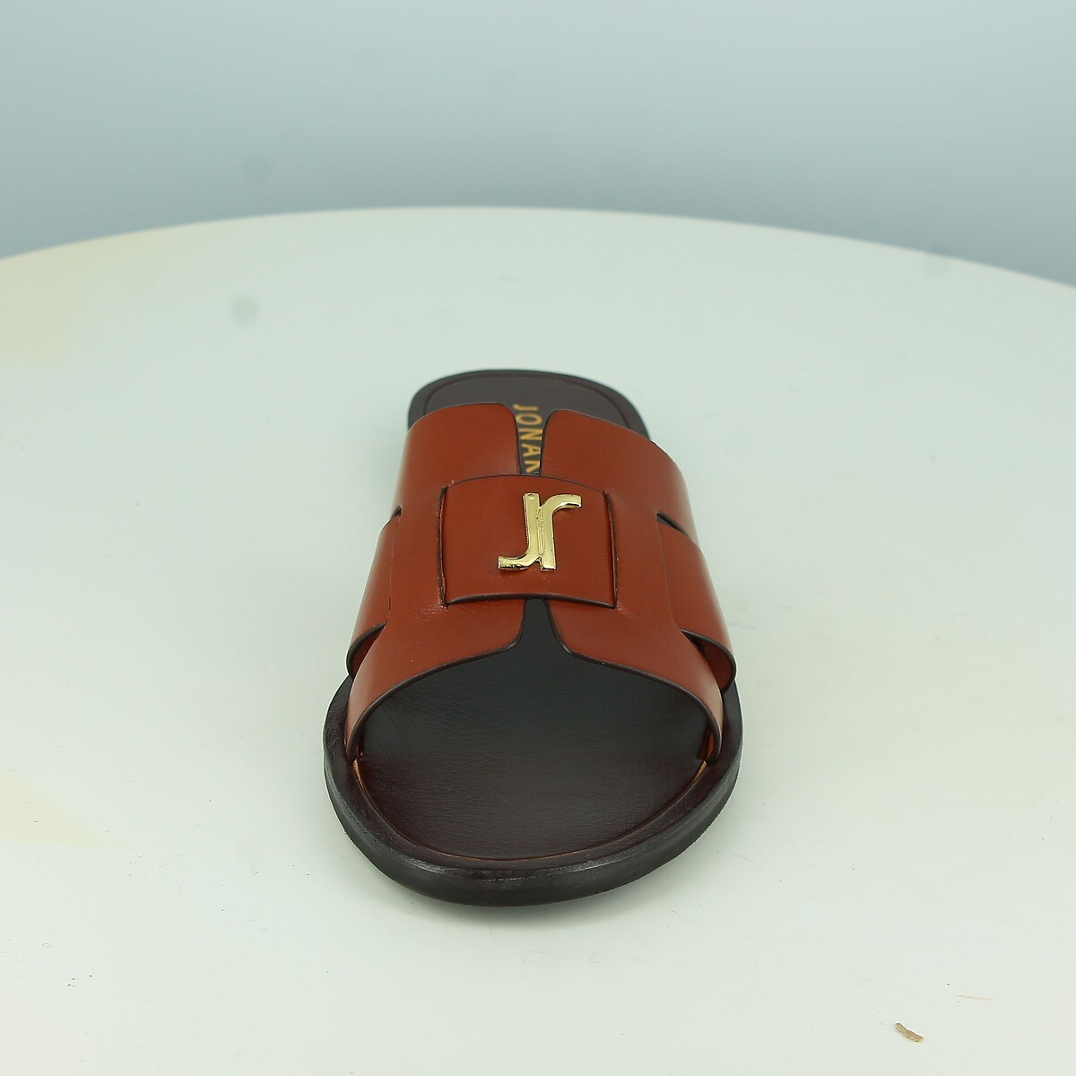 Mules plates en cuir Weil marron, JONAK