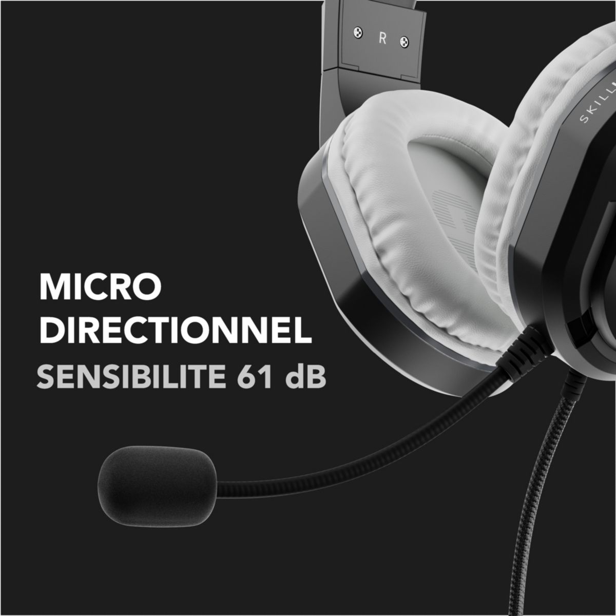 Casque gamer H5 NOIR Access couleur unique, SKILLKORP
